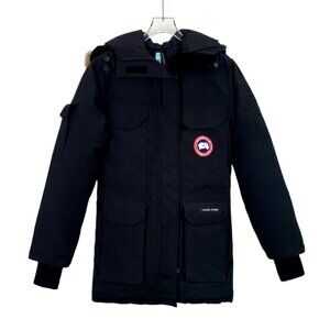 Canada Goose Mens Winter Parka With Fur Hood Black Size M Polyester & Coyote Fur